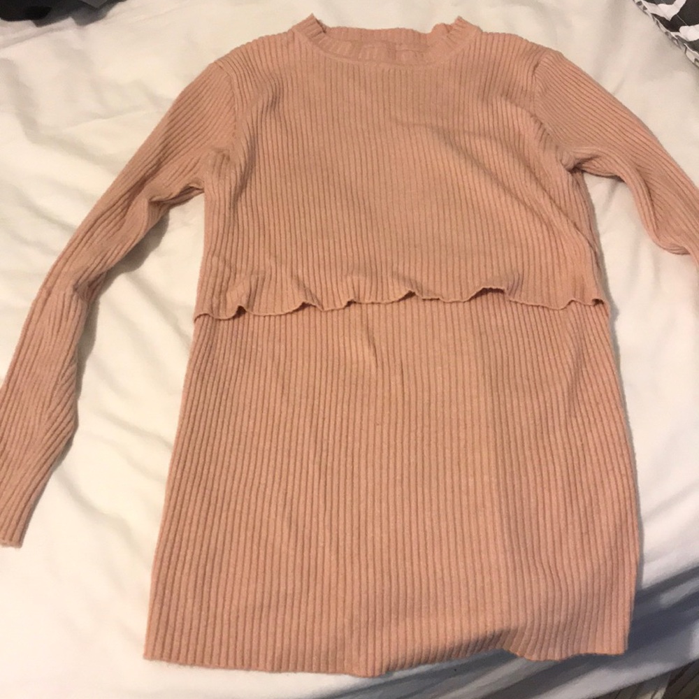 Pink maternity/ nursing sweater